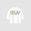 Boxy Tee von RIZE mit Aufdruck: IDGAF