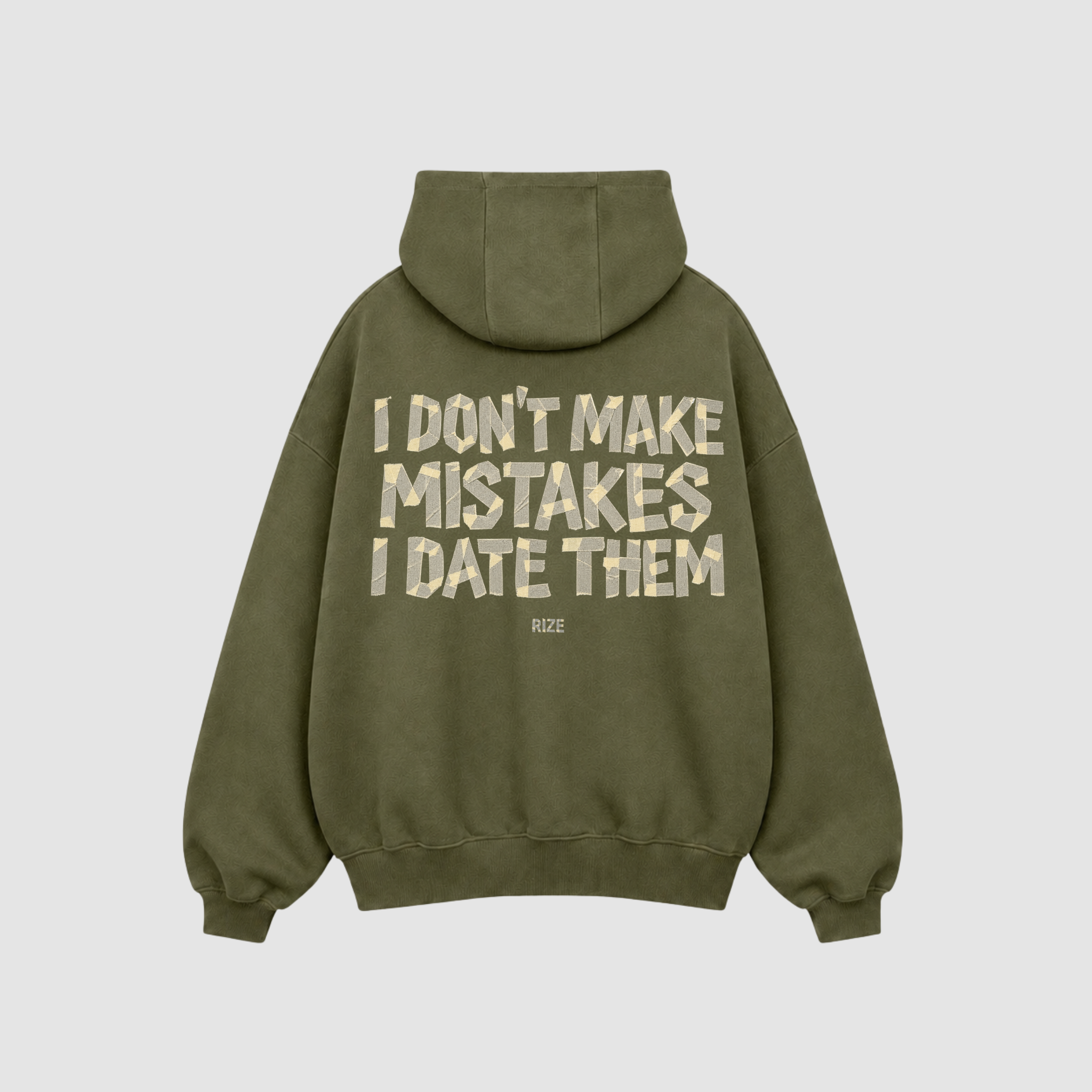 Hoodie von RIZE mit Aufdruck: I Don't Make Mistakes, I Date Them