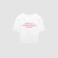 Baby Tee von RIZE mit Aufdruck: Sorry If I Looked Interested, I'm Not