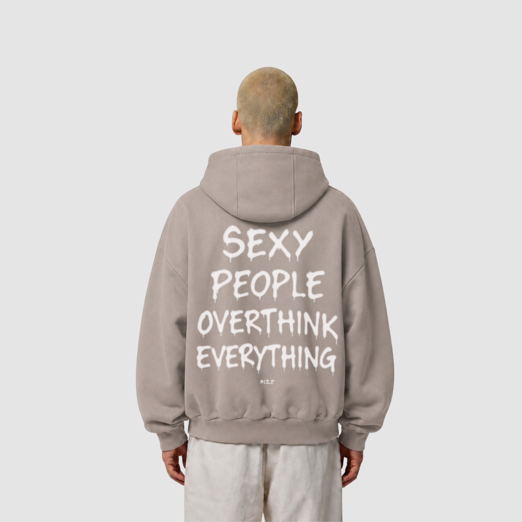Hoodie von RIZE mit Aufdruck: Sexy People Overthink Everything