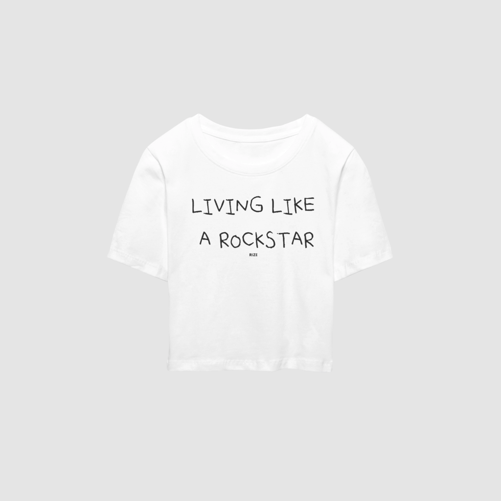Baby Tee von RIZE mit Aufdruck: Living Like A Rockstar
