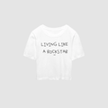 Baby Tee von RIZE mit Aufdruck: Living Like A Rockstar