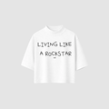 Boxy Tee von RIZE mit Aufdruck: Living Like A Rockstar