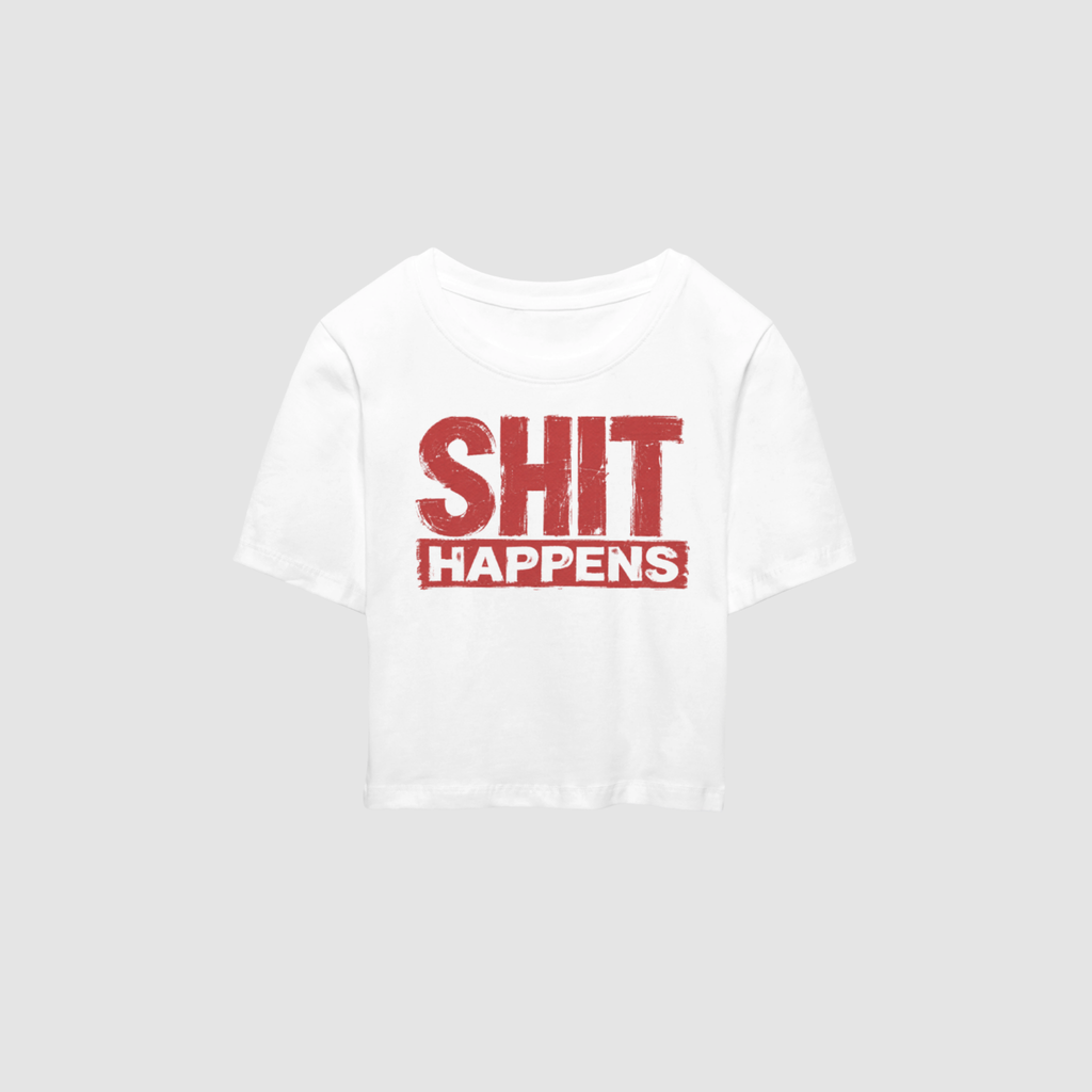 Baby Tee von RIZE mit Aufdruck: Shit Happens