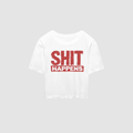 Baby Tee von RIZE mit Aufdruck: Shit Happens