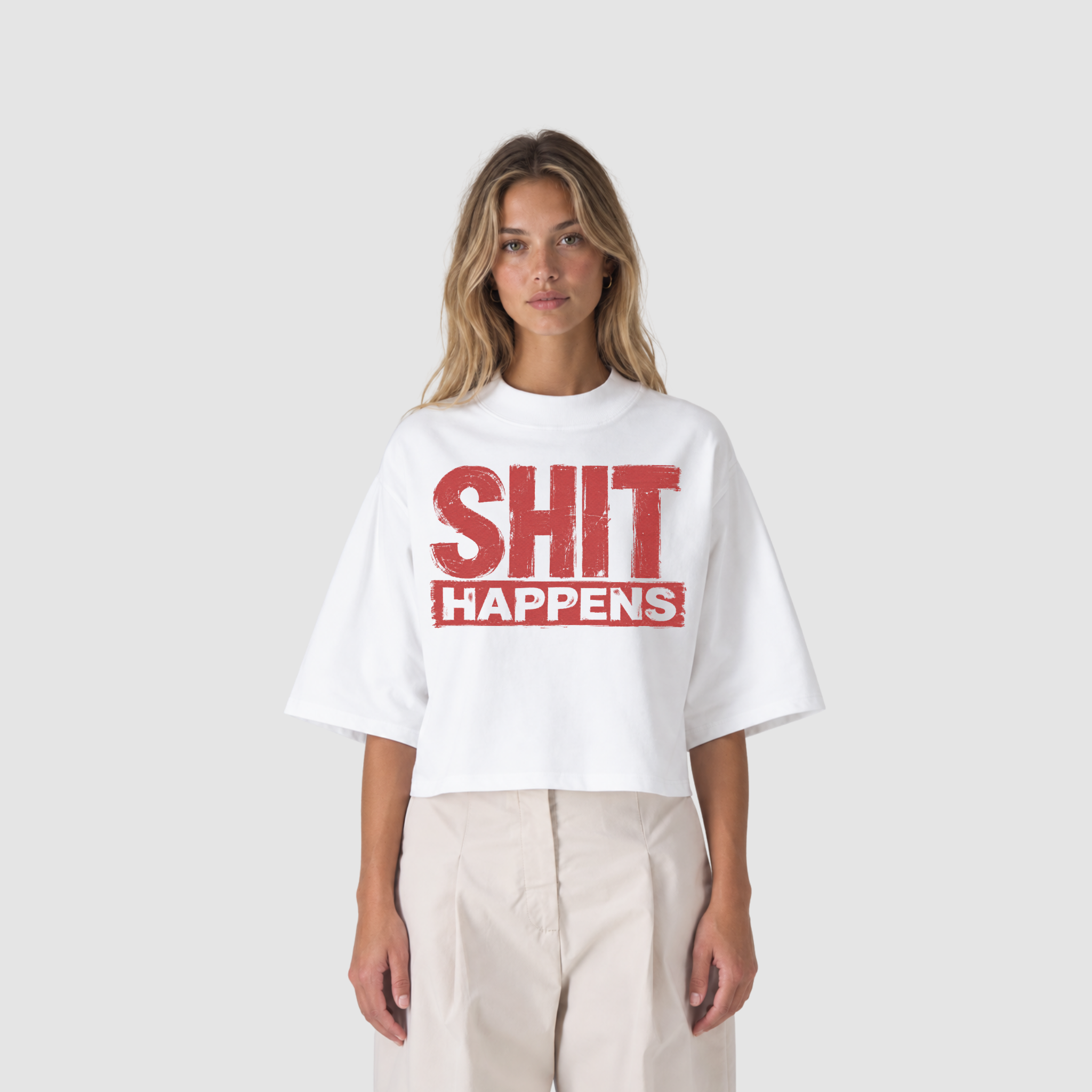 SHIT HAPPENS BOXY TEE