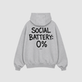 Hoodie von RIZE mit Aufdruck: Social Battery: 0%