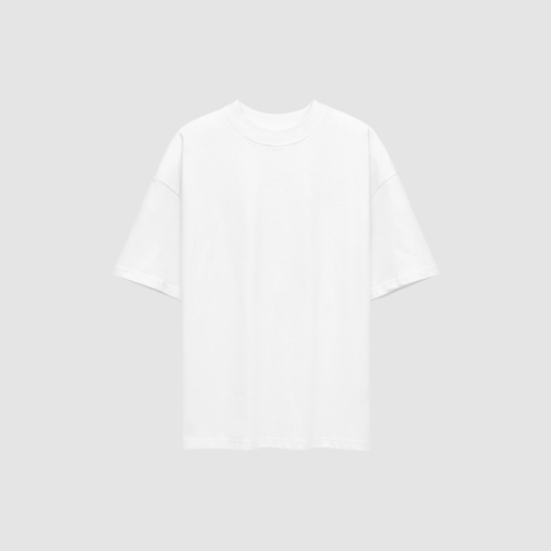 Oversized T-Shirt Bio-Baumwolle RIZE Frontprint Weiß