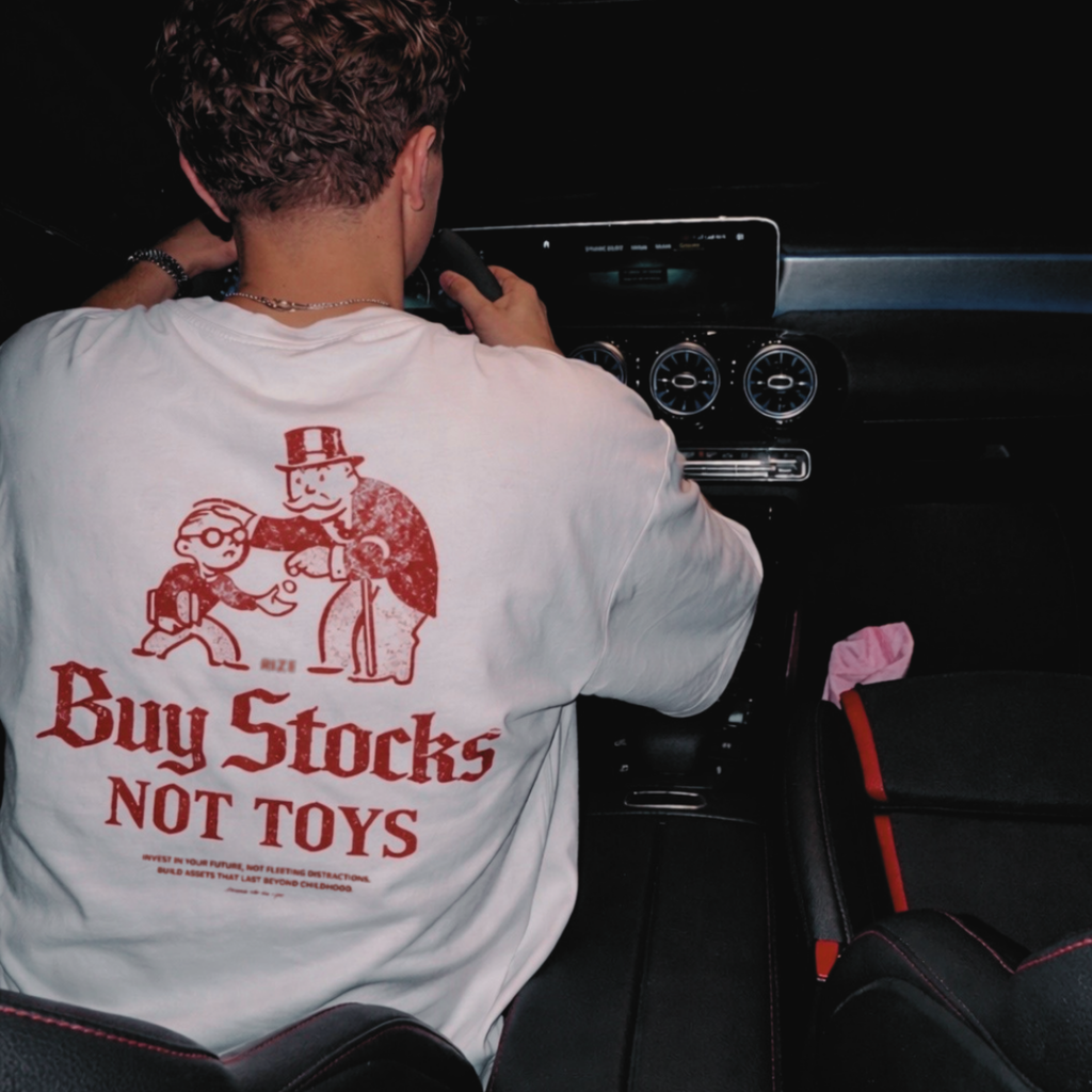 BUY STOCKS NOT TOYS TEE
